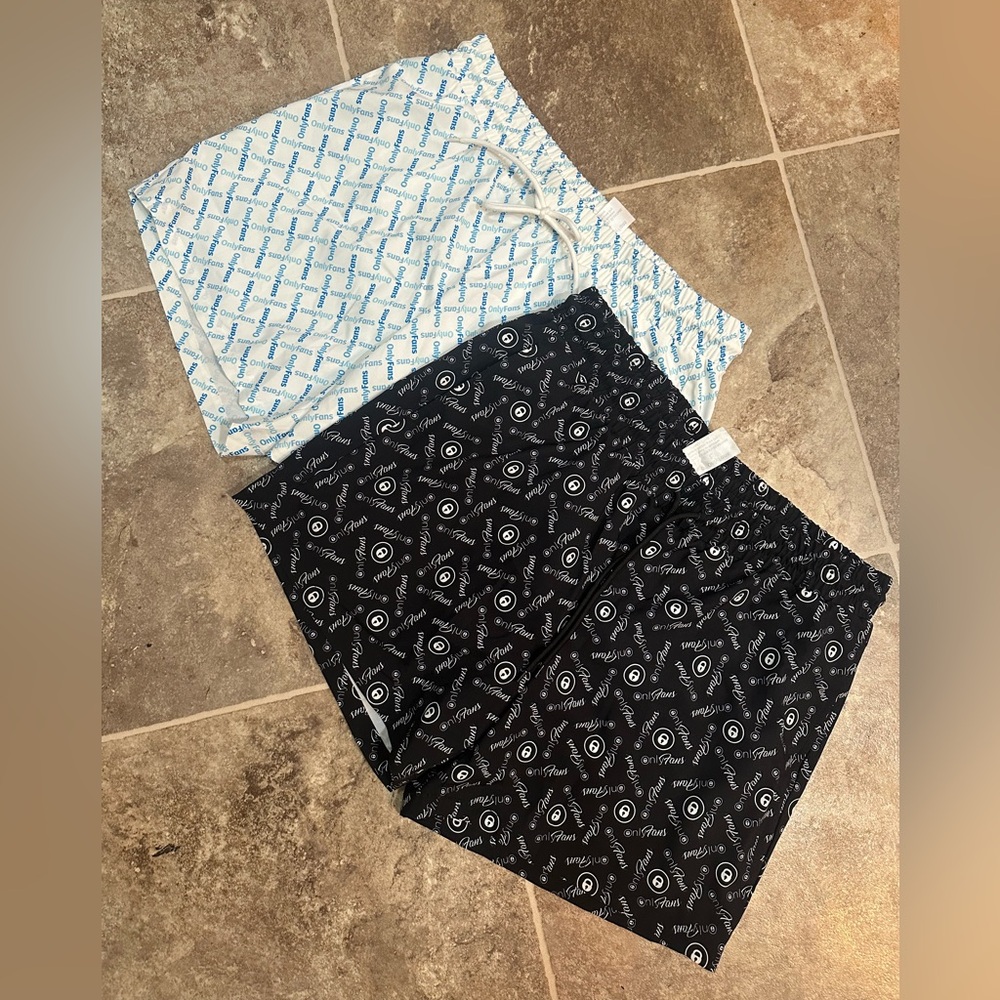Lot of 2 OnlyFans Black and White Swim Trunks
